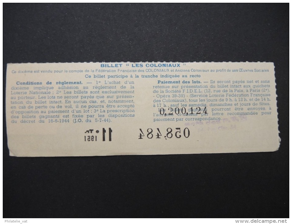 Billets De Loterie - Détaillons Jolie Collection - A Voir - Lot N° 8253 - Billets De Loterie