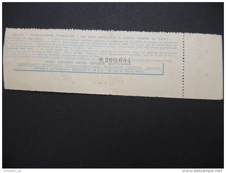 Billets De Loterie - Détaillons Jolie Collection - A Voir - Lot N° 8263 - Billets De Loterie