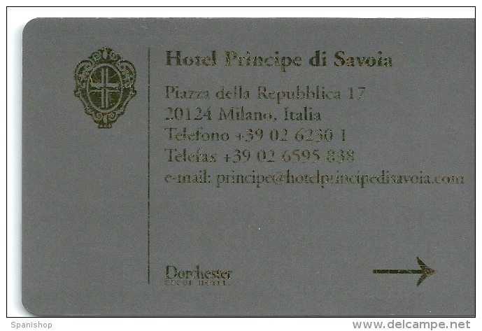 HOTEL PRINCIPE DI SAVOIA MILANO ITALY  Llave Clef Key Keycard Hotelkarte - Etiquettes D'hotels