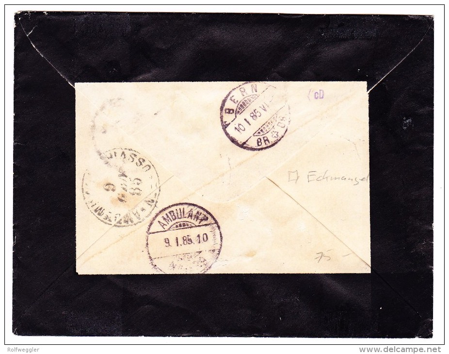 Schweiz 10.1..1885 Bern Mit 10Rp Porto Auf Trauerbrief Aus Venedig Italien - Portomarken