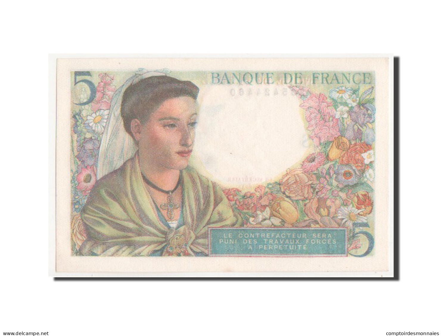 Billet, France, 5 Francs, 5 F 1943-1947 ''Berger'', 1943, NEUF, Fayette:5.4 - 5 F 1943-1947 ''Berger''