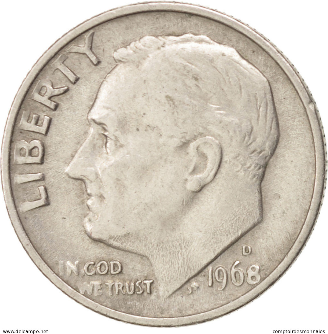 Monnaie, États-Unis, Roosevelt Dime, Dime, 1968, U.S. Mint, Denver, TTB - 1946-...: Roosevelt