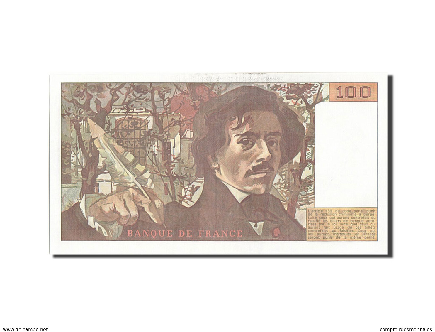 Billet, France, 100 Francs, 100 F 1978-1995 ''Delacroix'', 1978, SPL - 100 F 1978-1995 ''Delacroix''