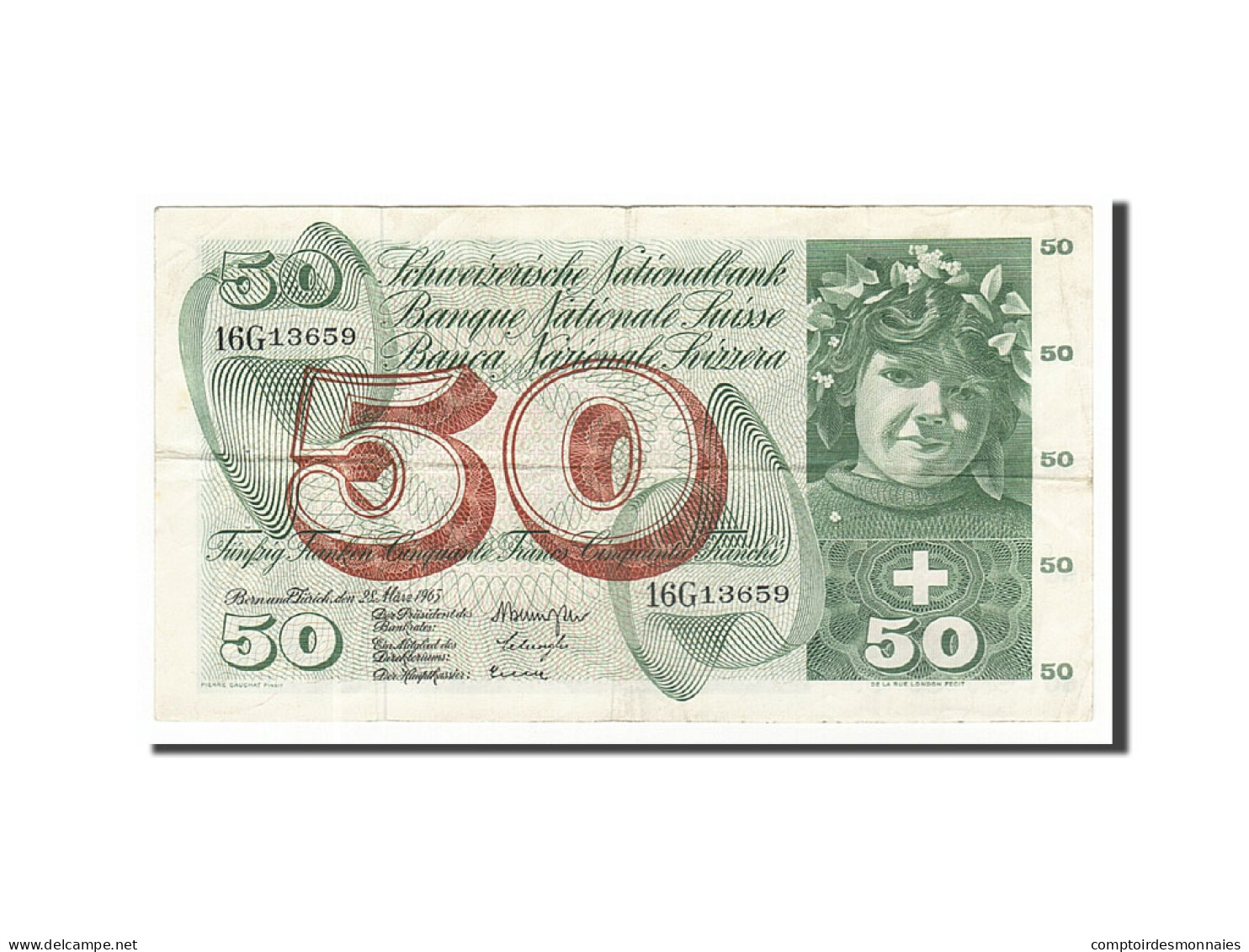 Billet, Suisse, 50 Franken, 1963, 1963-03-28, TTB - Suiza