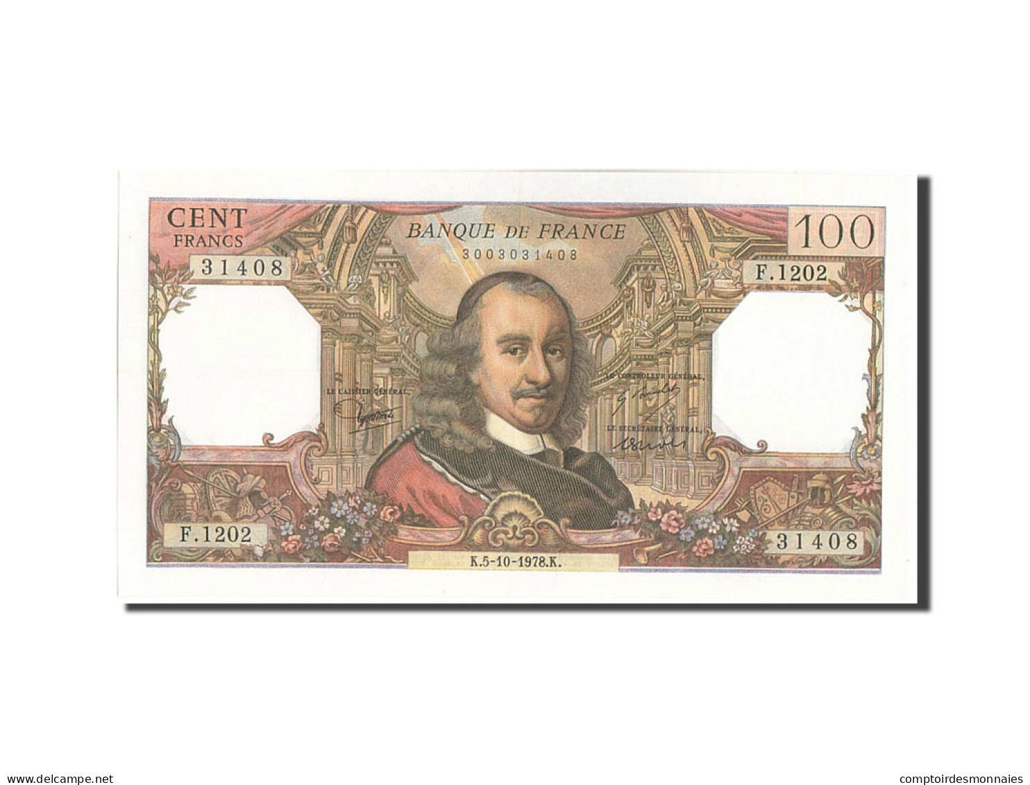 Billet, France, 100 Francs, 100 F 1964-1979 ''Corneille'', 1978, 1978-10-05 - 100 F 1964-1979 ''Corneille''