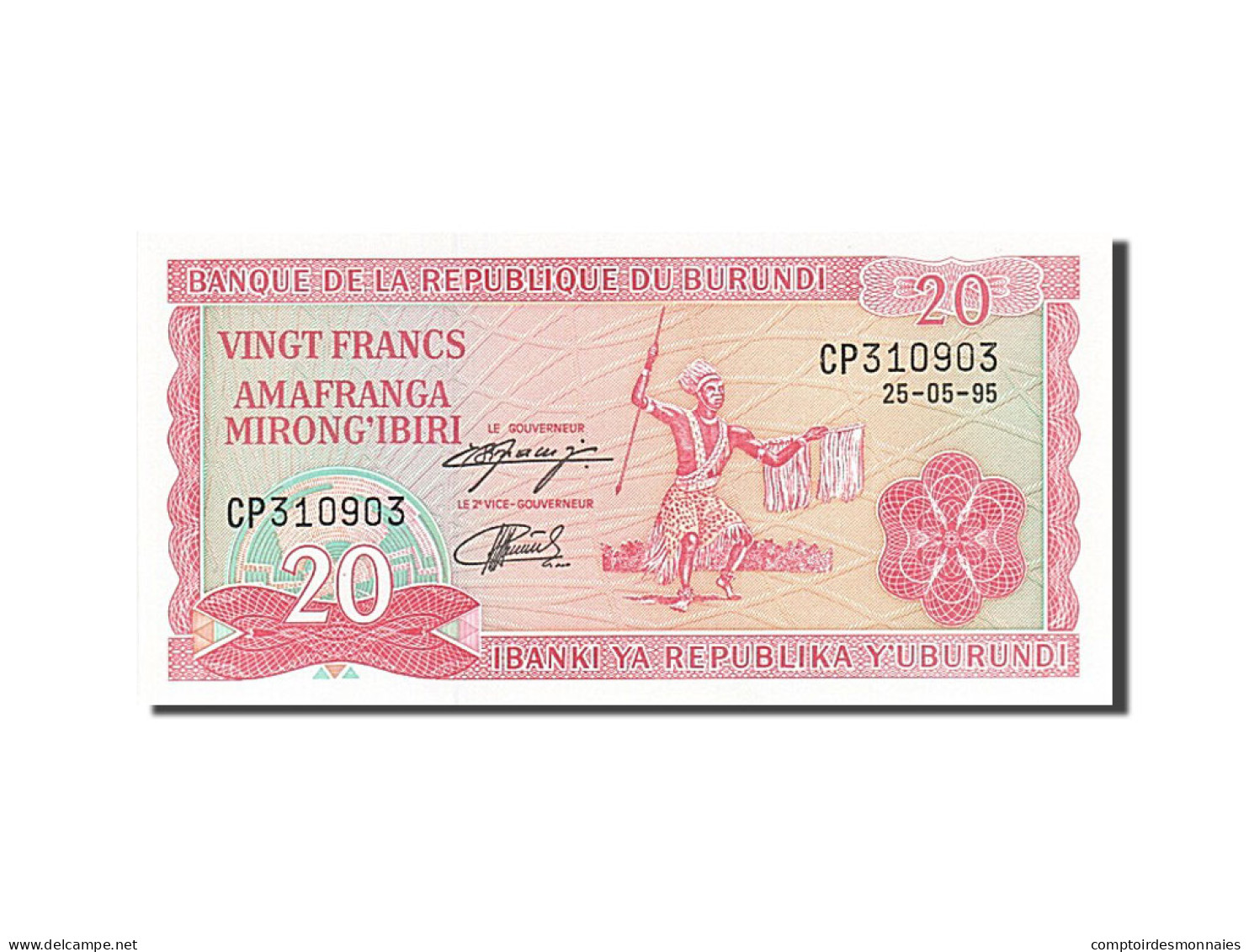 Billet, Burundi, 20 Francs, 1995, 1995-05-25, NEUF - Burundi