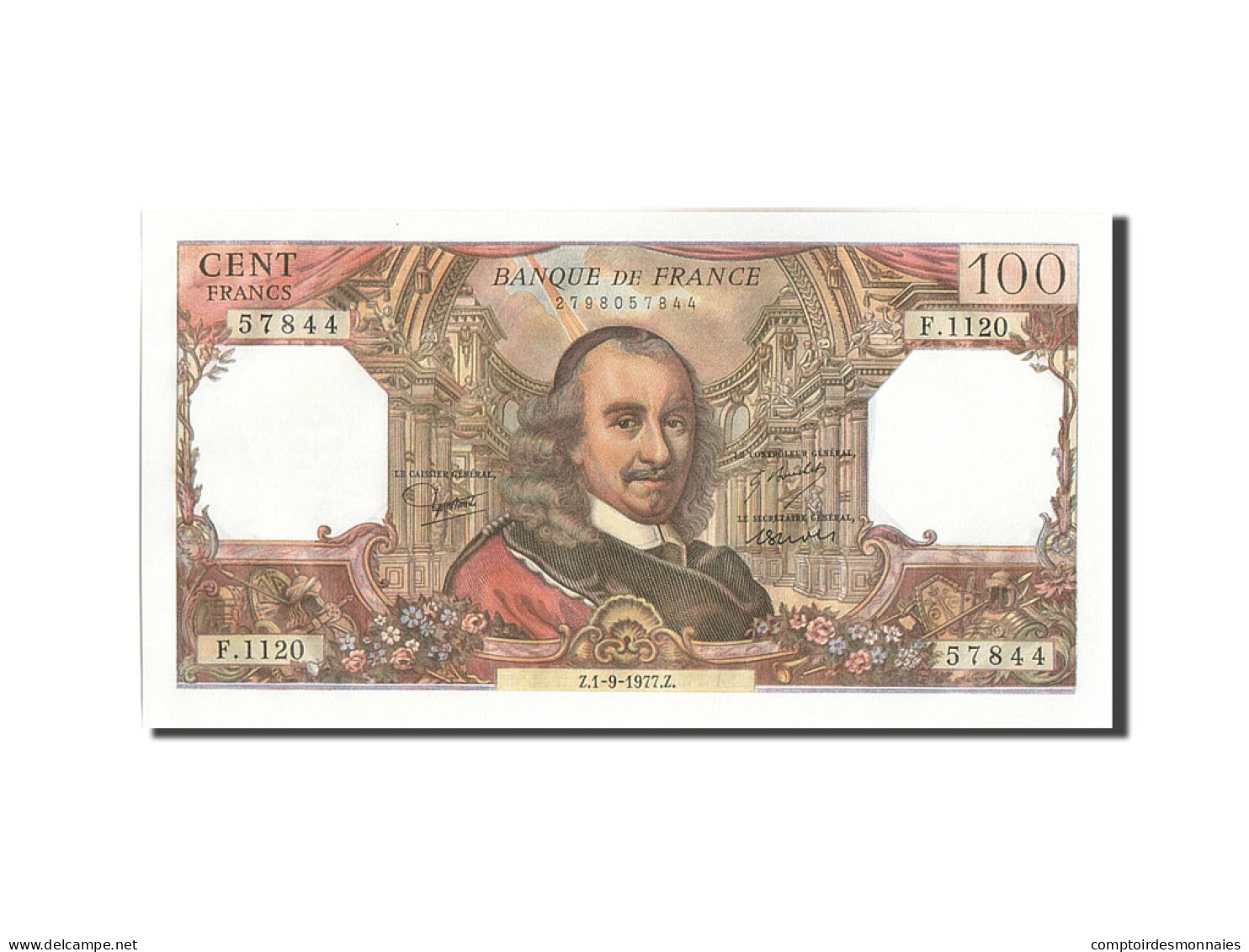 Billet, France, 100 Francs, 100 F 1964-1979 ''Corneille'', 1977, 1977-09-01 - 100 F 1964-1979 ''Corneille''