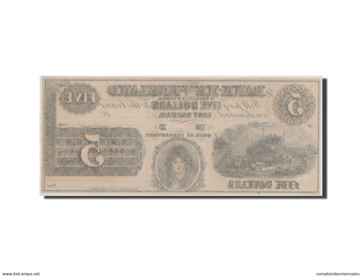 Billet, États-Unis, 5 Dollars, SUP+ - Connecticut