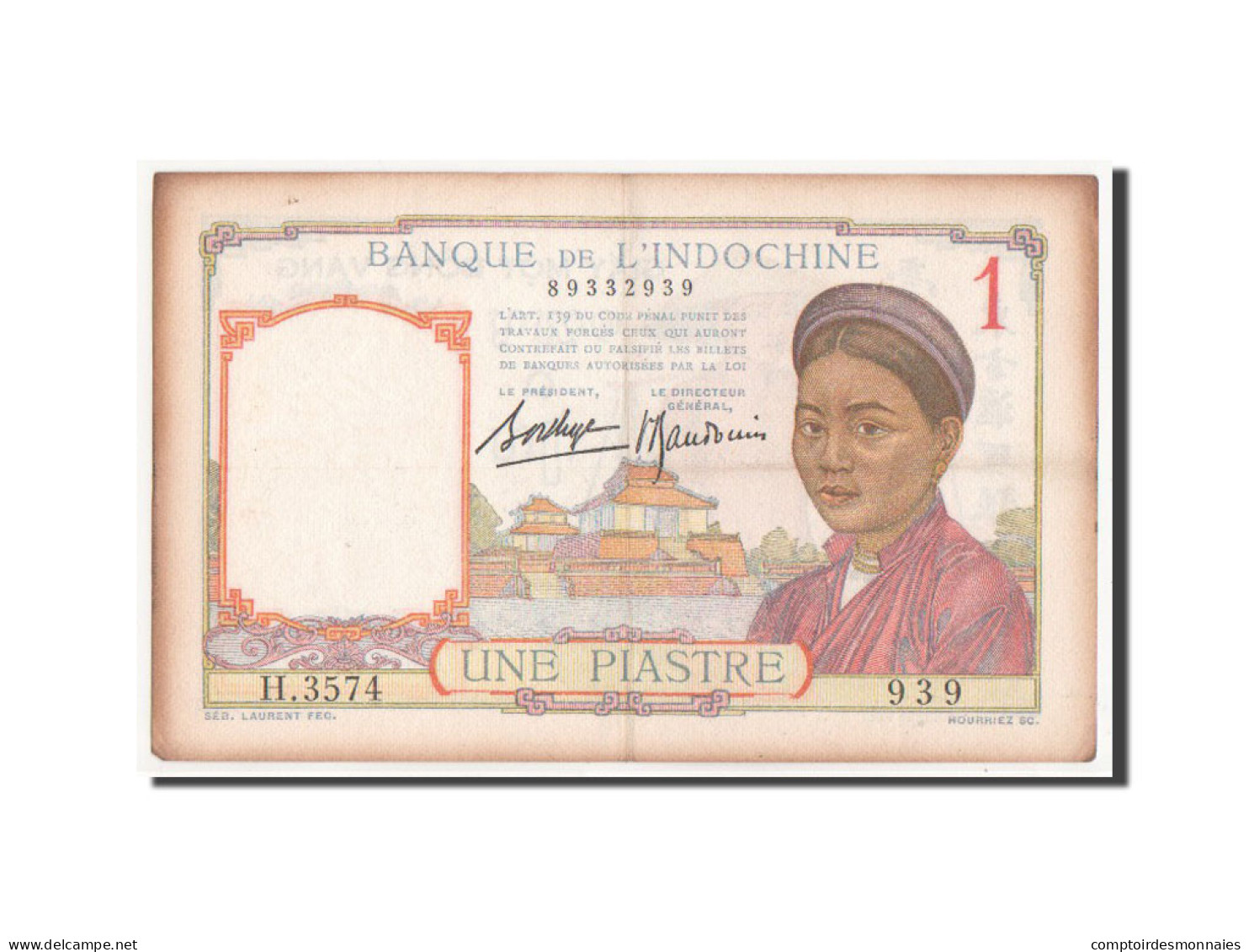 Billet, Indochine Française, 1 Piastre, 1932, TTB - Indochine