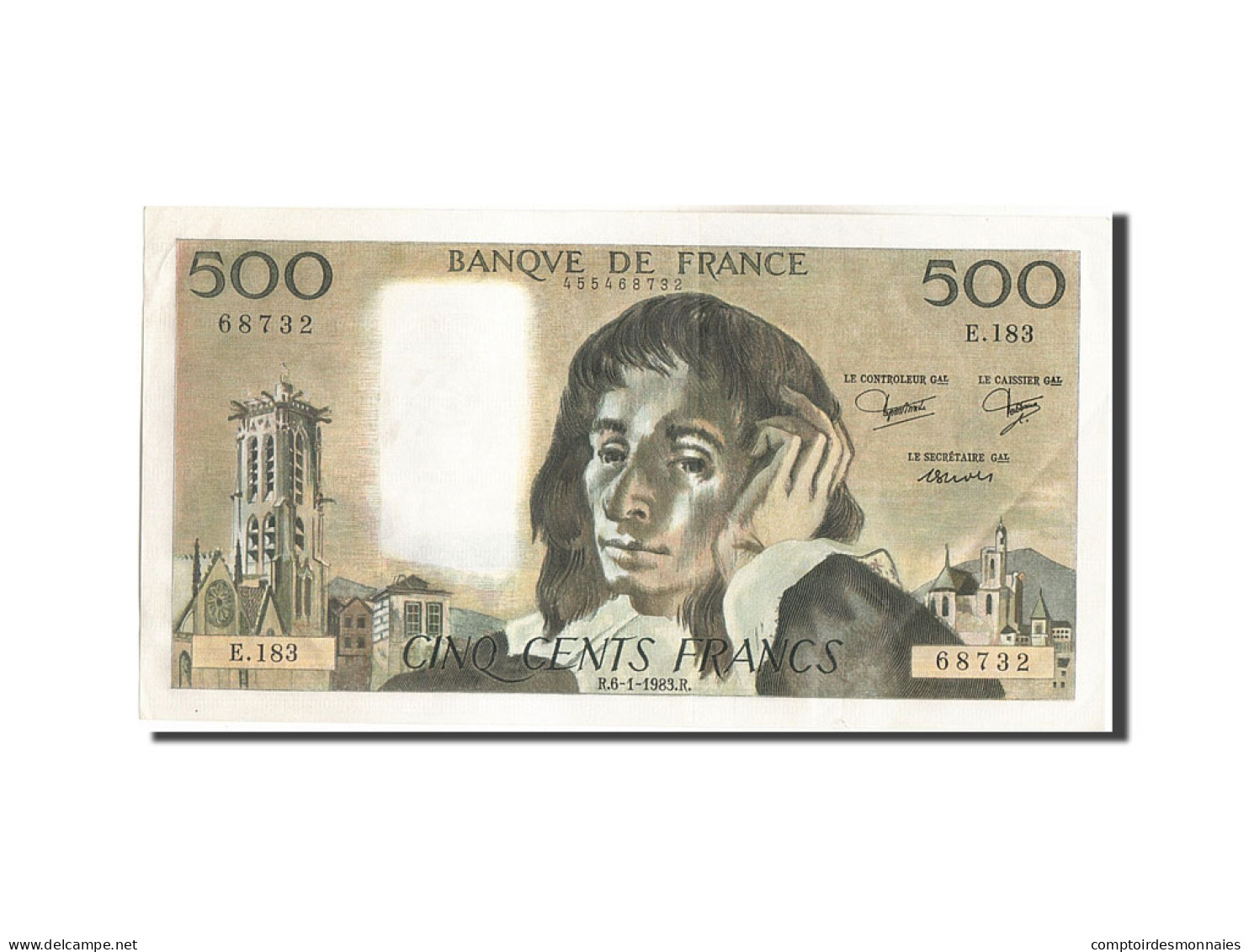 Billet, France, 500 Francs, 500 F 1968-1993 ''Pascal'', 1983, 1983-01-06, SUP - 500 F 1968-1993 ''Pascal''