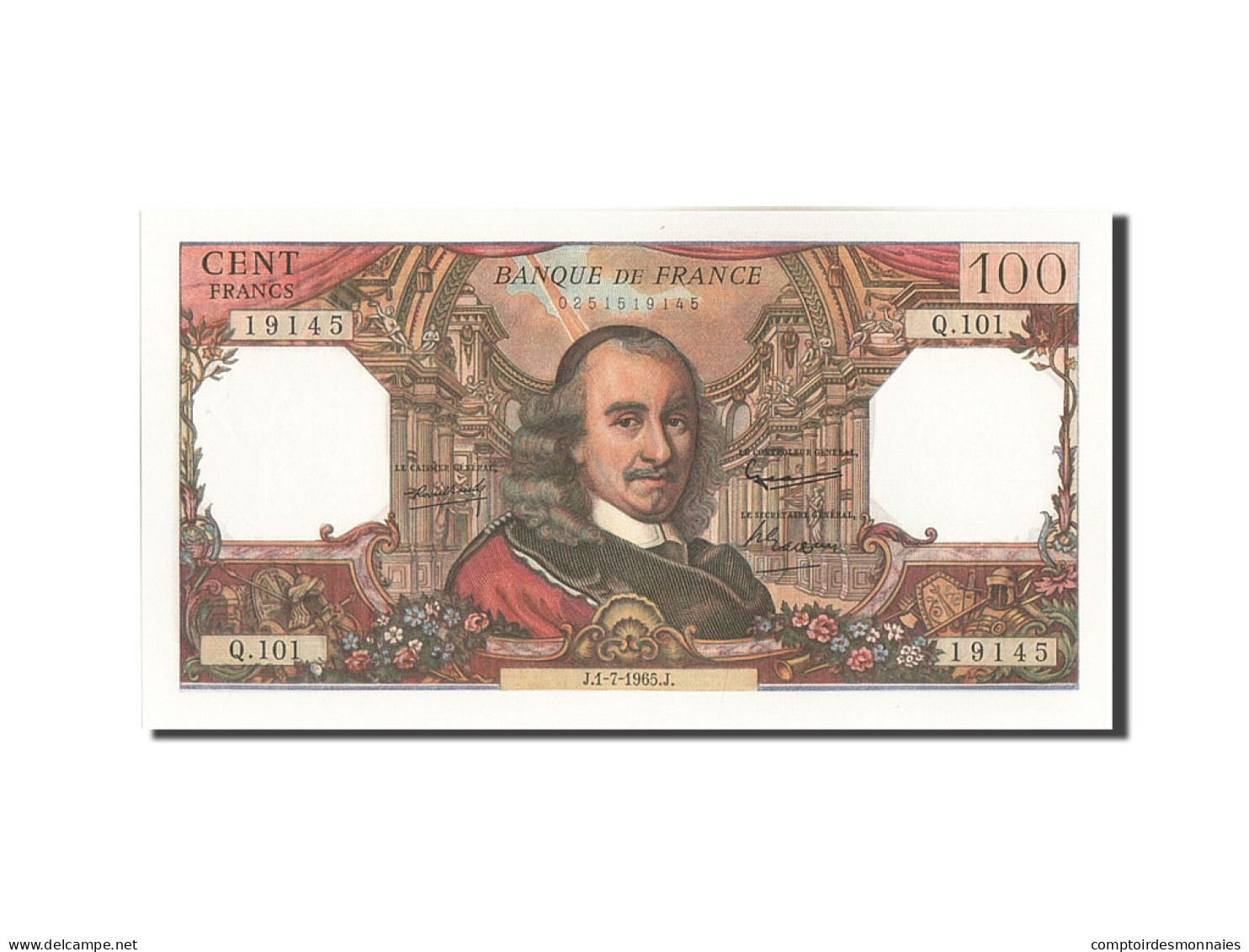 Billet, France, 100 Francs, 100 F 1964-1979 ''Corneille'', 1965, 1965-07-01 - 100 F 1964-1979 ''Corneille''