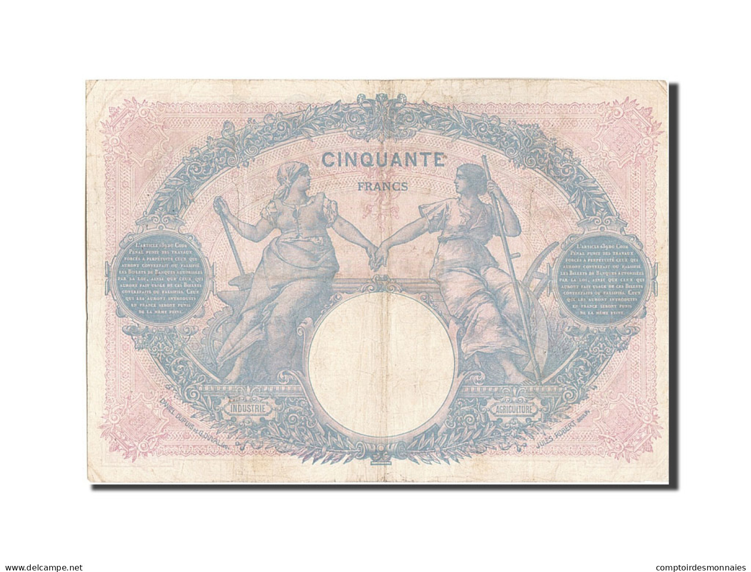 Billet, France, 50 Francs, 50 F 1889-1927 ''Bleu Et Rose'', 1924, 1924-09-02 - 50 F 1889-1927 ''Bleu Et Rose''