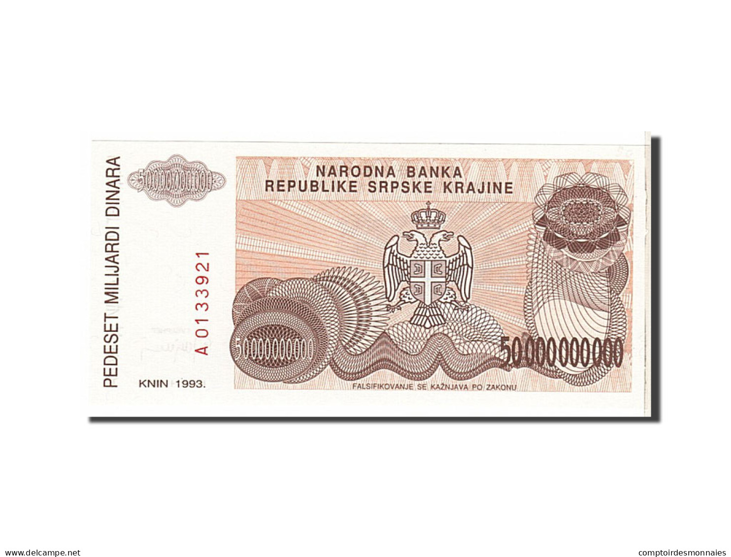 Billet, Croatie, 50 Milliard Dinara, 1993, KM:R29a, SPL - Croatia