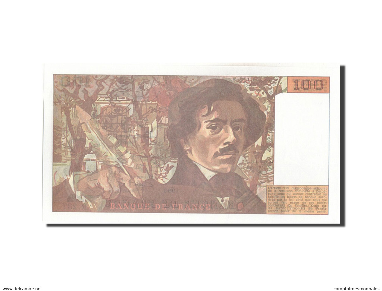 Billet, France, 100 Francs, 100 F 1978-1995 ''Delacroix'', 1993, NEUF - 100 F 1978-1995 ''Delacroix''