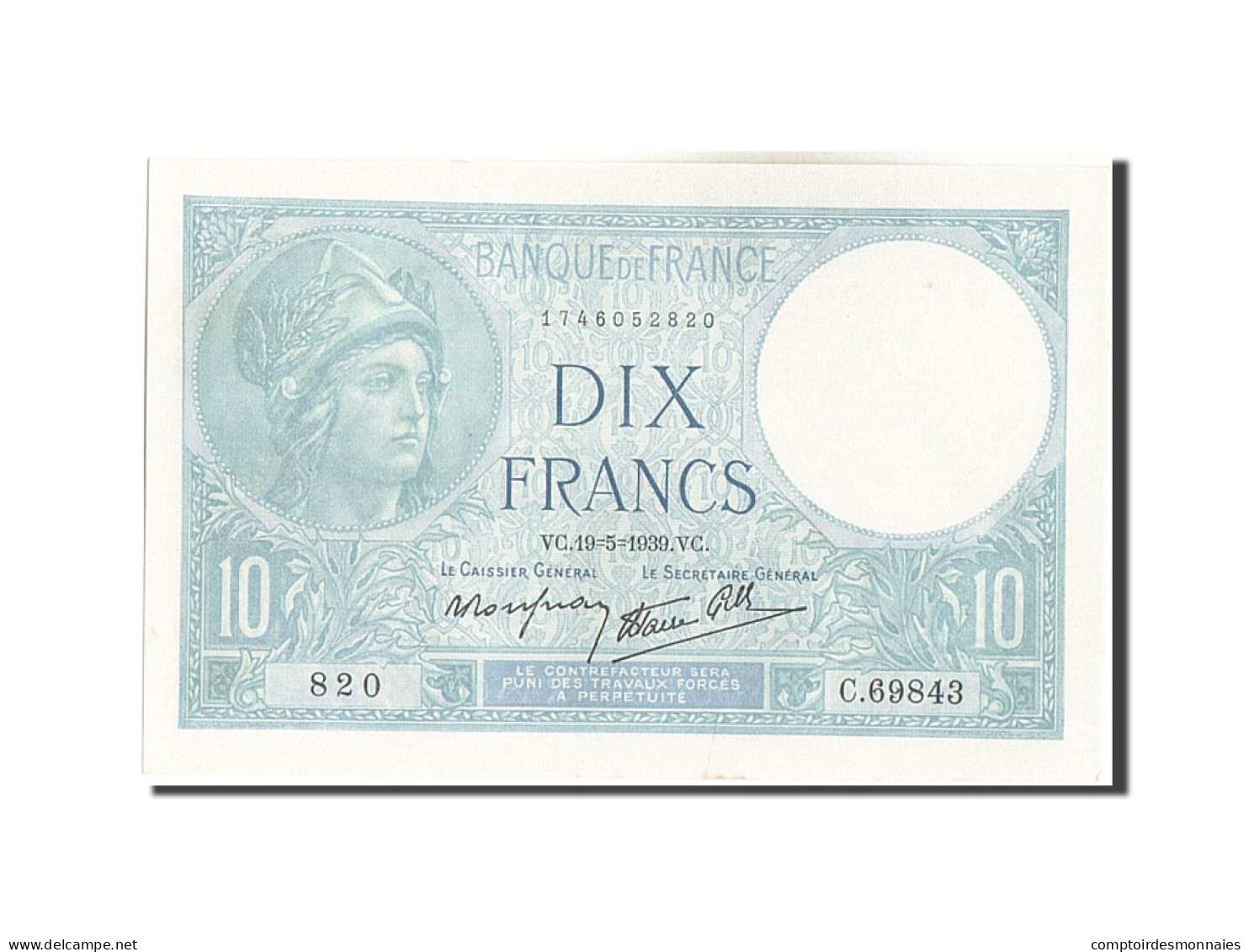 Billet, France, 10 Francs, 10 F 1916-1942 ''Minerve'', 1939, 1939-05-19, NEUF - 10 F 1916-1942 ''Minerve''