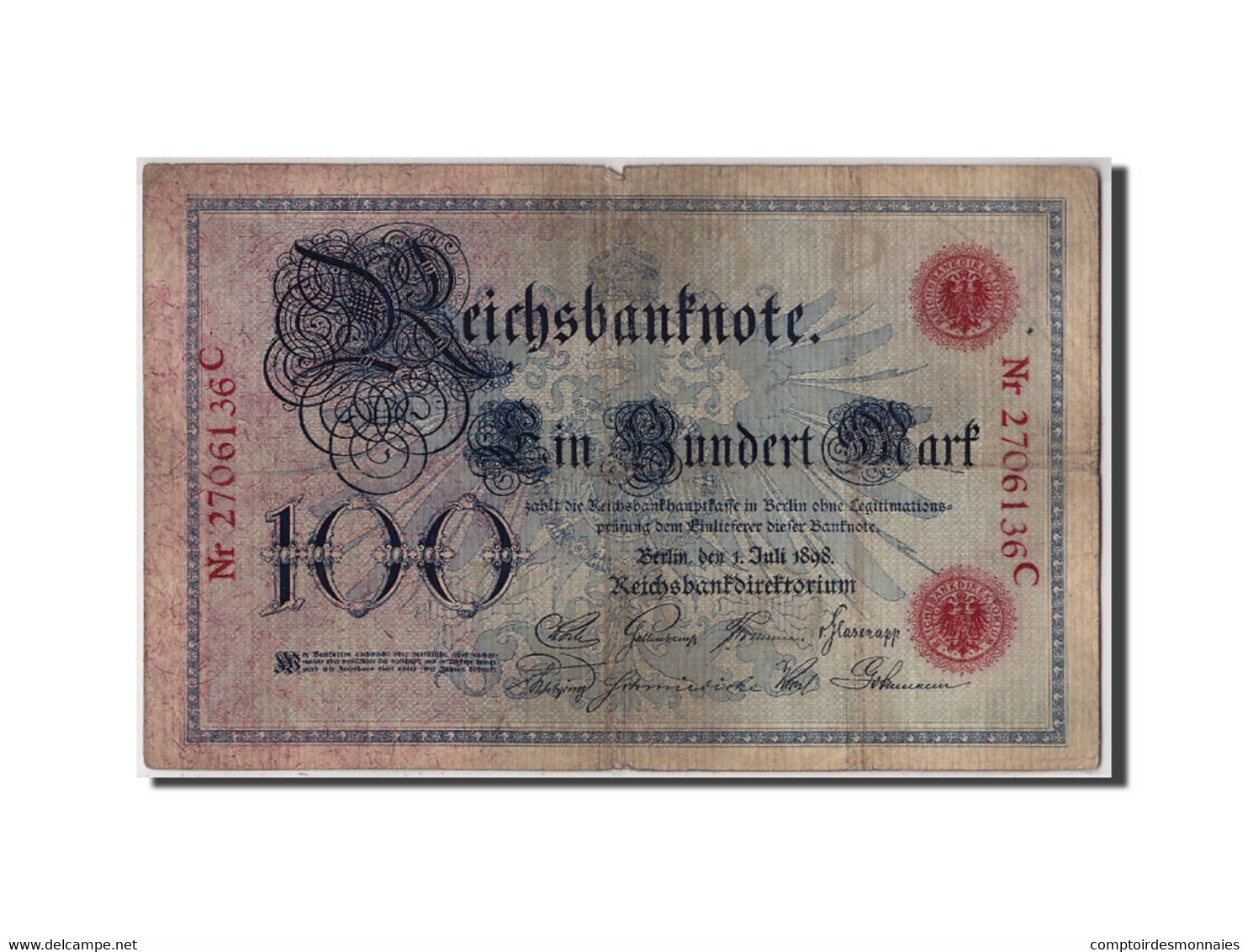 Billet, Allemagne, 100 Mark, 1898, 1898-07-01, TB - 100 Mark