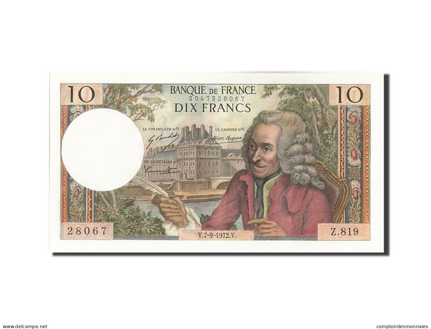 Billet, France, 10 Francs, 10 F 1963-1973 ''Voltaire'', 1972, 1972-09-07, NEUF - 10 F 1963-1973 ''Voltaire''