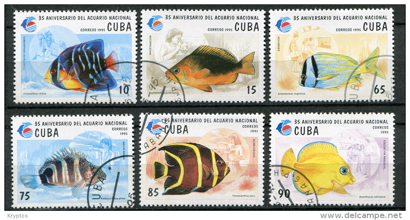 Cuba 1995 - National Aquarium - Complete Set - 6 Stamps - Usati