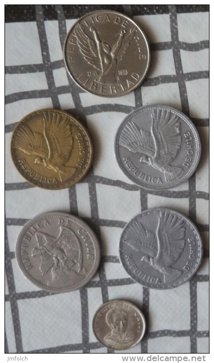 SEIS MONEDAS DE CHILE - Cile