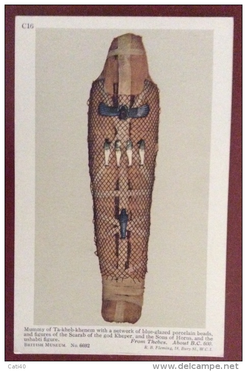 EGITTO - EGYPT OLD  POSTCARD - MUMMY OF TA- KHEB KHENEM - BRITISH MUSEUM - Storia