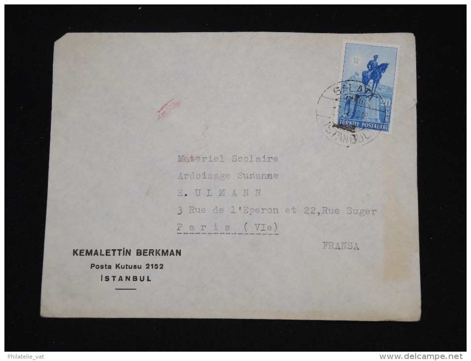 TURQUIE - Enveloppe De Istambul Pour Paris 1948 - à Voir - Aff. Plaisant - Lot P8421 - Brieven En Documenten