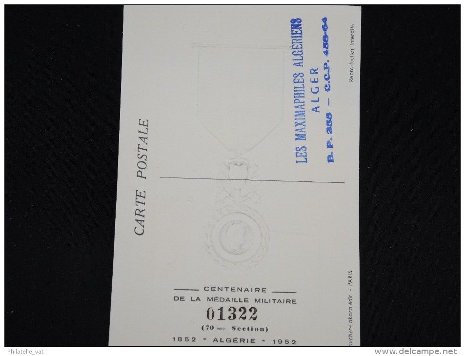 ALGERIE - Carte Maximum - Détaillons Collection - Lot N° 8314 - Maximum Cards