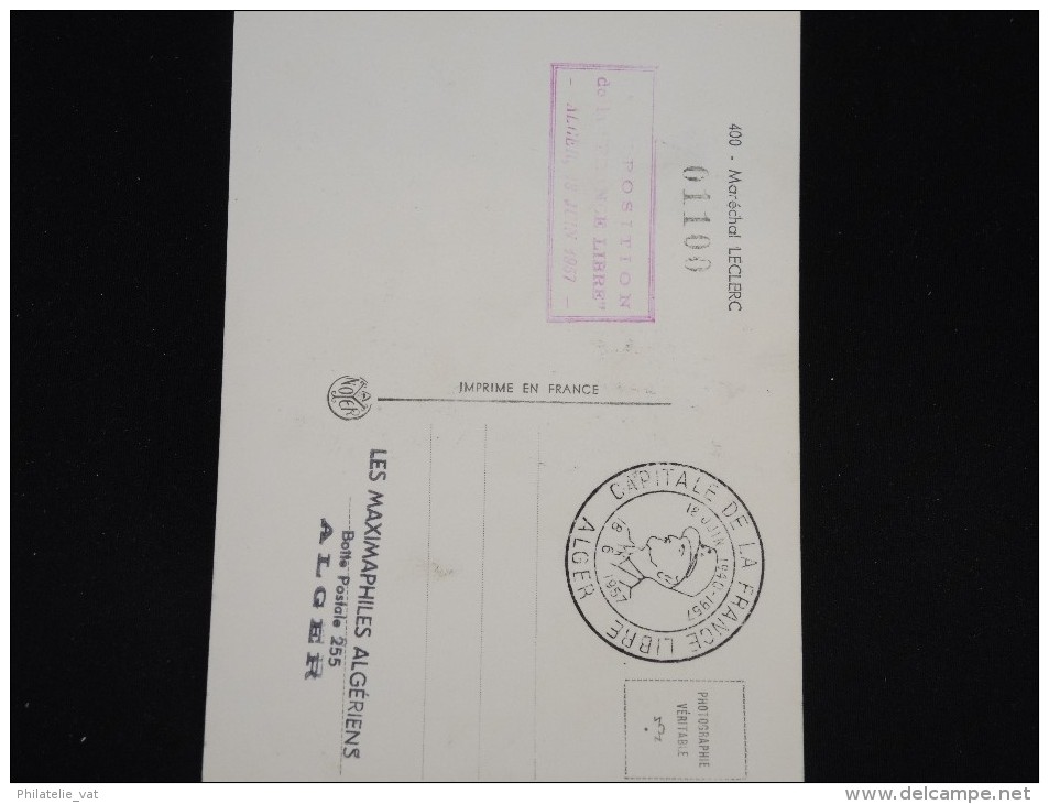 ALGERIE - Carte Maximum - Détaillons Collection - Lot N° 8321 - Cartoline Maximum