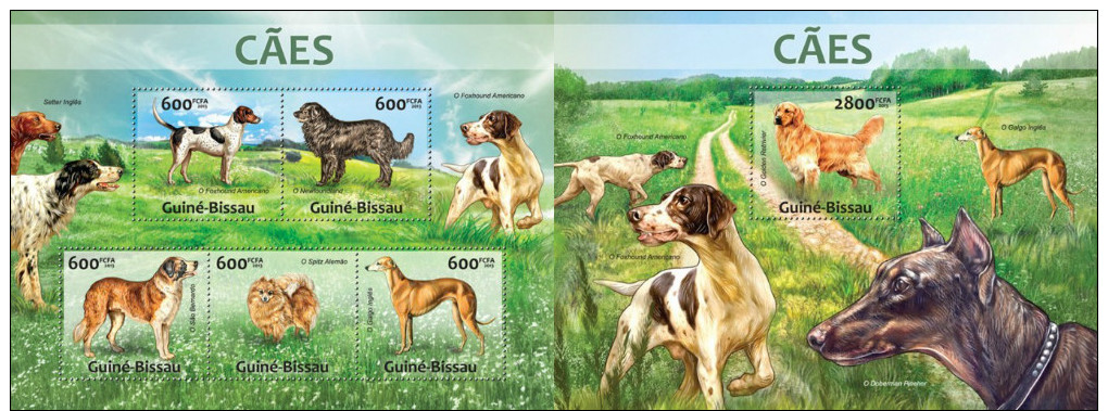 GB13215ab Guinea-BISSAU 2013 Dogs Chiens Hunde MNH Stamps SET ** - Guinea-Bissau
