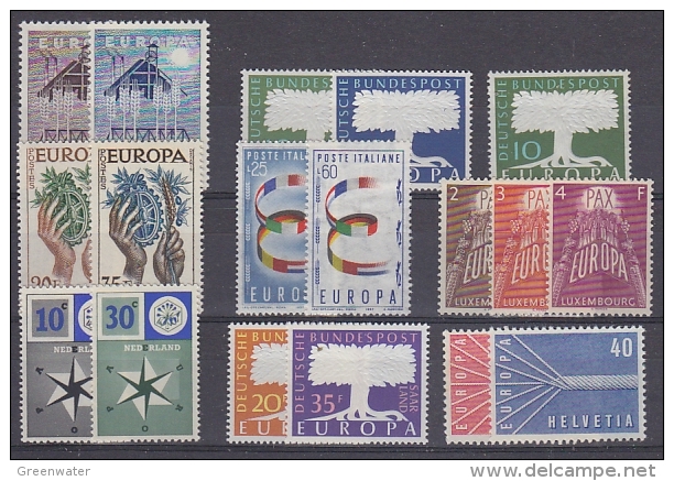 Europa Cept 1957 Year Set 8 Countries 18 Values ** Mnh (original Gum !!!) (23230) - 1957