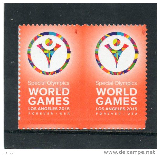 ETATS-UNIS      2 Timbres Se Tenant Forever   2015     Special Olympics World Games    Neufs - Nuevos