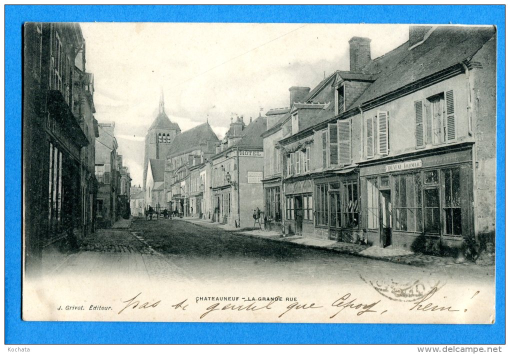 Madd530, Châteauneuf , La Grande Rue, Précurseur, Circulée 1903 - Other & Unclassified