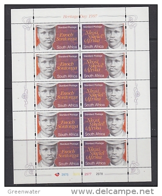 South Africa 1997 Heritage Day 5x2v  In Sheetlet ** Mnh (23234E) - Blocs-feuillets