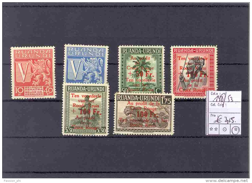 RUANDA URUNDI COB 148/53 LH - Unused Stamps