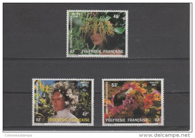 (S1206) FRENCH POLYNESIA, 1984 (Polynesian Crowns - Flower Garlands). Complete Set. Mi ## 410-412. MNH** - Neufs