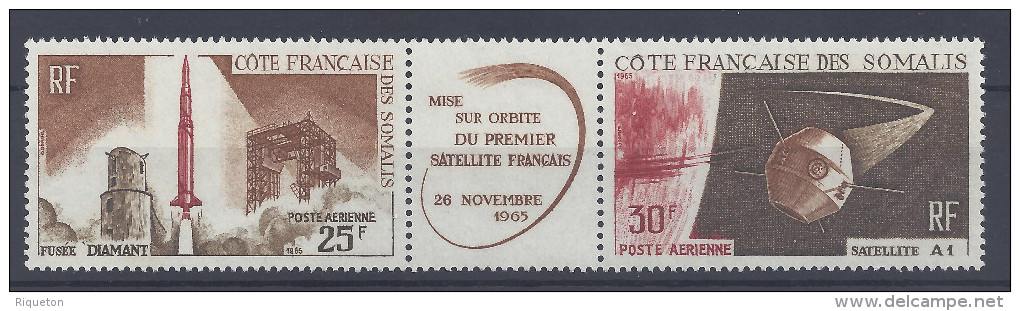 COTE DES SOMALIS - 1966 -  P. AERIENNE TRIPTYQUE N° 46 A - XX - MNH - TB - - Unused Stamps