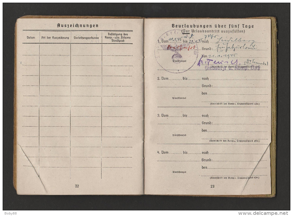 WW2 Lot de documents Deutsche Reich : SOLDBUCH + 2x KENNKARTE + CERTIFICAT DE TRAVAIL + ANMELDEBESCHEINIGUNG - BB88