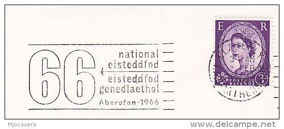 1966 Llanelly GB COVER SLOGAN Pmk NATIONAL EISTEDDFOD ABERAFAN Stamps Music Theatre - Music