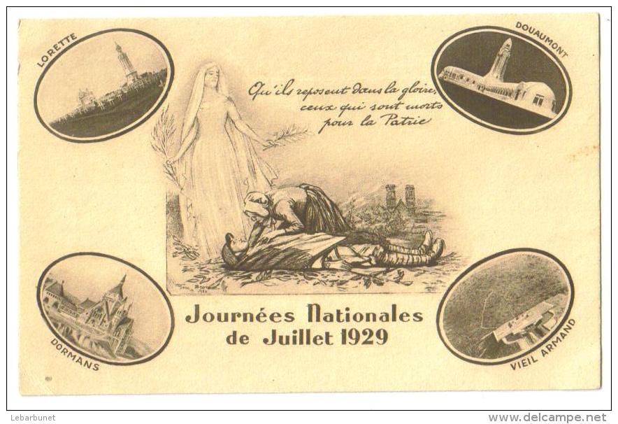 Carte Postale Ancienne 1929 Commémoration"Journées Nationales De Juillet 1929 - Manifestazioni