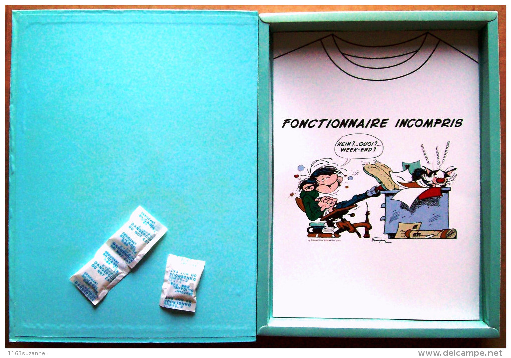 BOITIER VIDE Pour LE TEE-SHIRT GASTON (Franquin) : Fonctionnaire Incompris, 2001 - Gaston