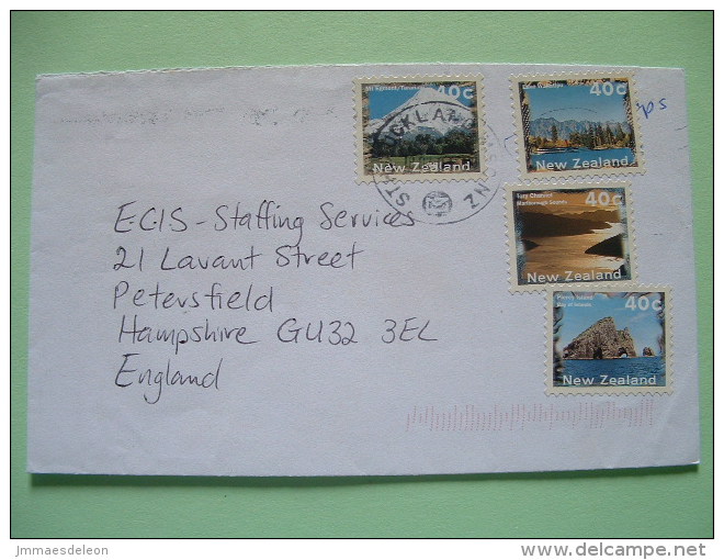 New Zealand 2001 Cover To England - Landscapes - Storia Postale