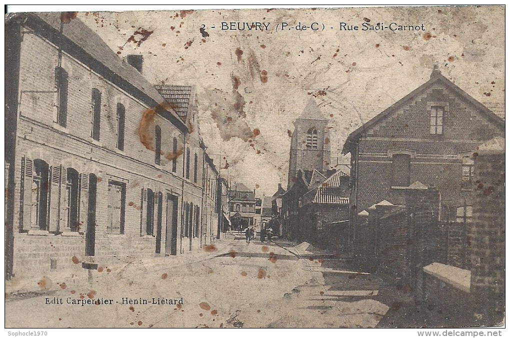 NORD PAS DE CALAIS - 62 - PAS DE CALAIS  - BEUVRY - Rue Sadi Carnot - Carte Défraichie - Beuvry