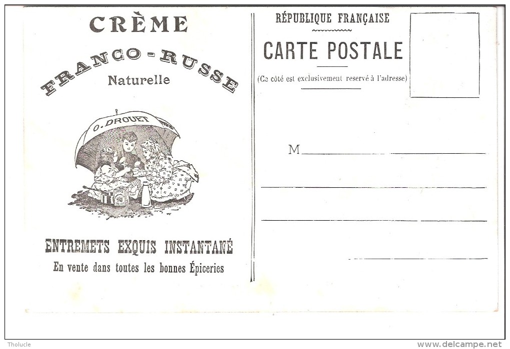 Publicité-+/-1910-Maison O.Drouet-Crème Franco-Russe (verso)-CPA Balade à Dos De Chameau Et Dromadaire-Zoo De Vincennes? - Publicidad