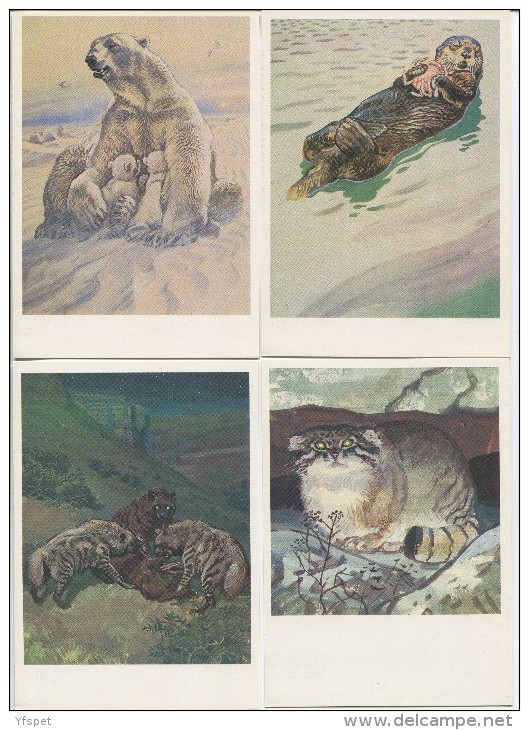 The Red Book 1 (Protected Species In The USSR) - Complete Set Of 16 - Autres & Non Classés