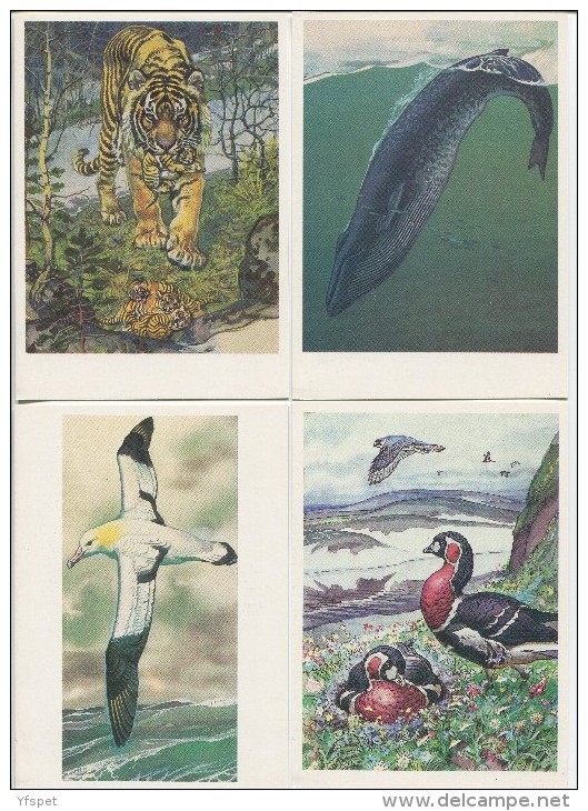 The Red Book 1 (Protected Species In The USSR) - Complete Set Of 16 - Autres & Non Classés