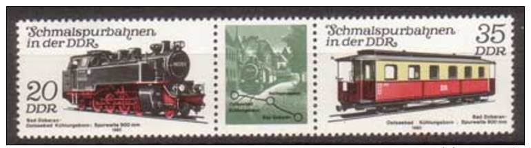 DDR , 1980 , Mi.Nr. W ZD 482 ( 2563 / Zf / 2565 ) ** / MNH - Zusammendrucke