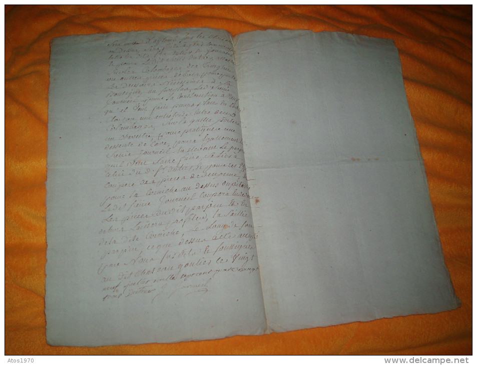LETTRE ANCIENNE MANUSCRITE DE 1789. / A ETUDIER . CHATEAU GONTIER ?. / 2 PAGES ECRITES. - Manuscrits