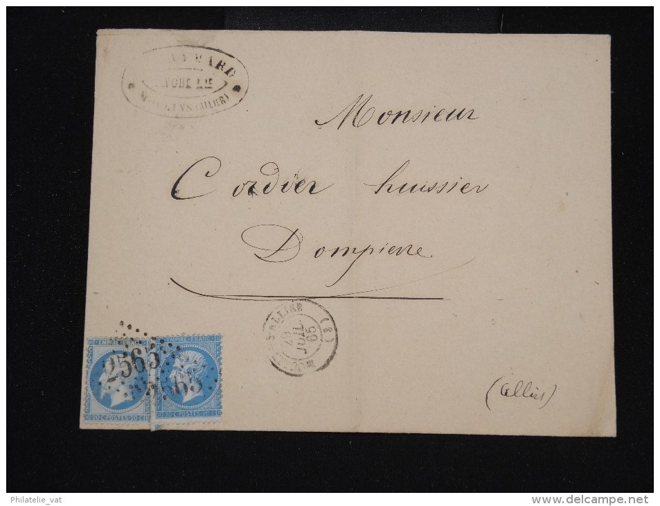 FRANCE -Enveloppe De Moulins Pour Dompierre En 1865 Aff. N° 22 - à Voir - Lot P8484 - 1849-1876: Période Classique