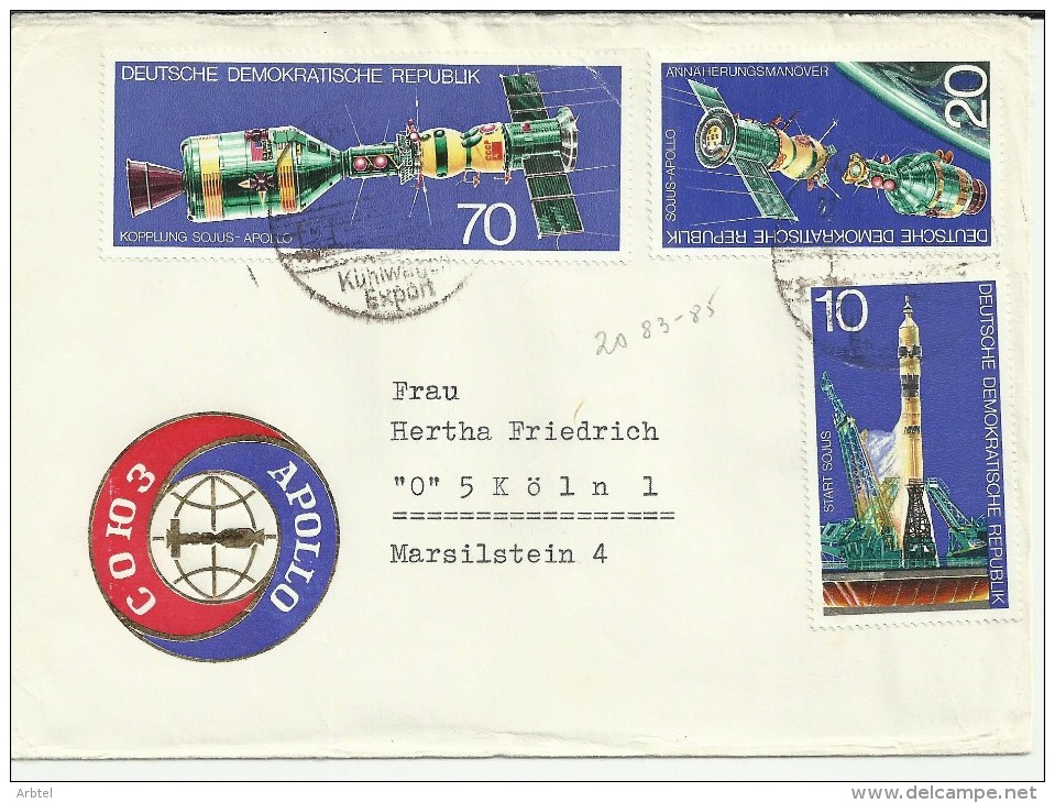 ALEMANIA DDR DESSAU CC SELLOS APOLLO SOYUZ ESPACIO - Europa