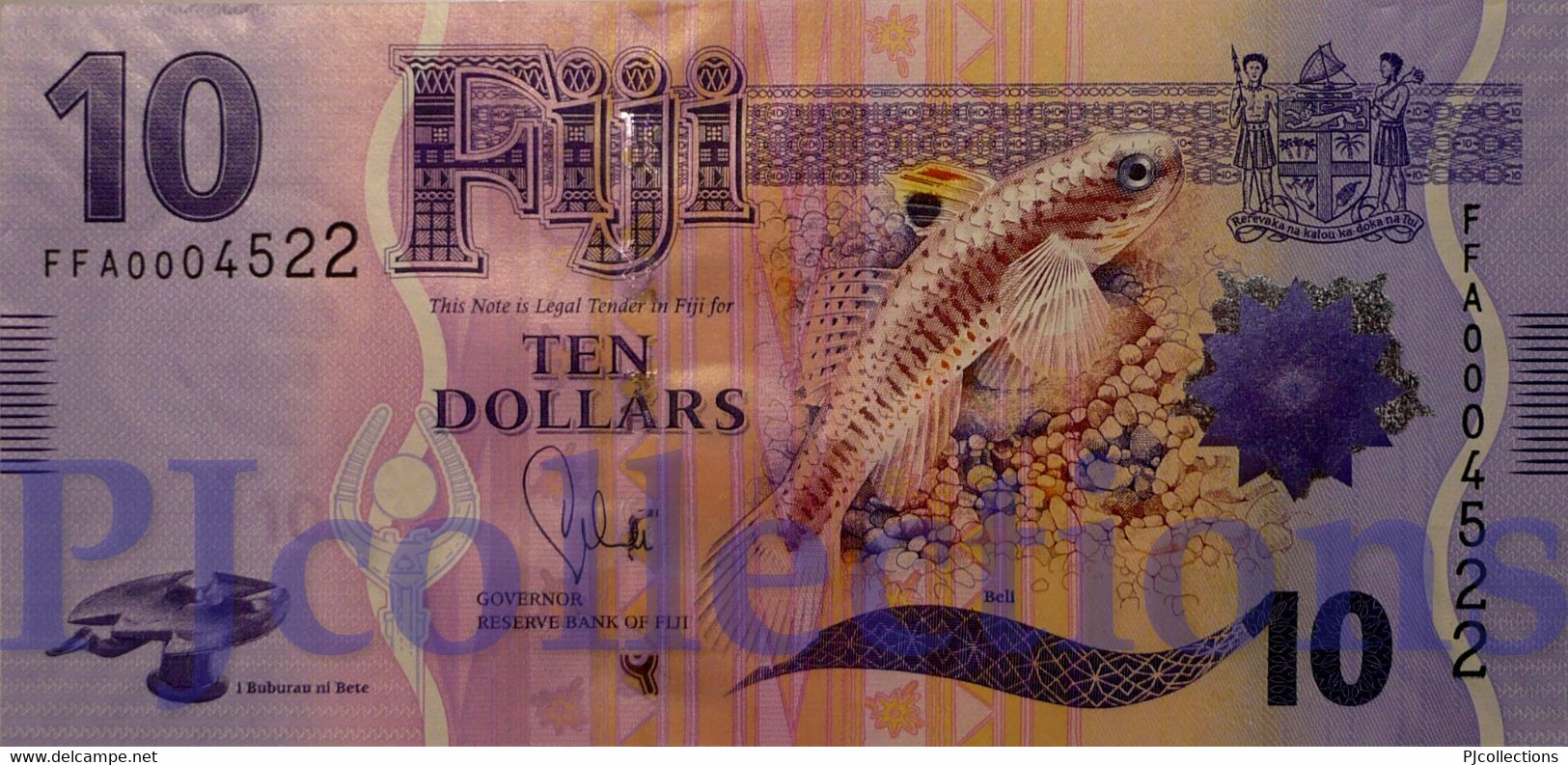 FIJI 10 DOLLARS 2013 PICK 116a UNC PREFIX "FFA" LOW SERIAL NUMBER - Fiji