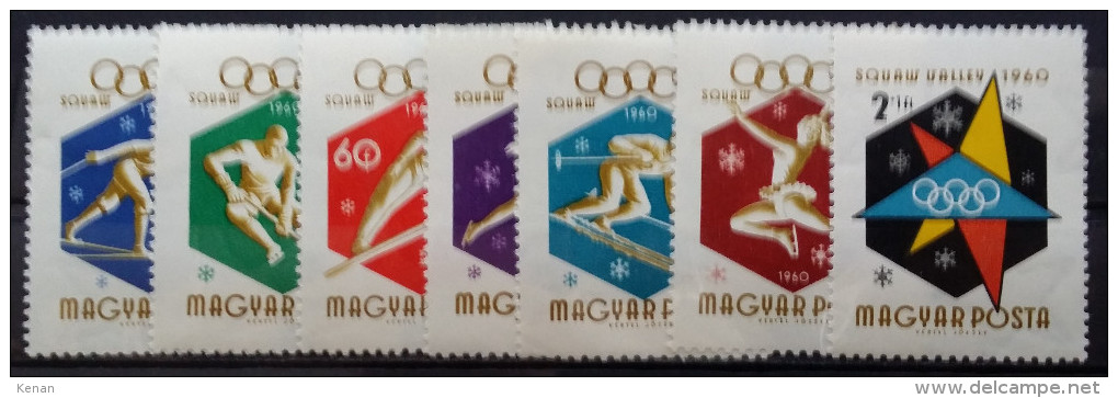 Hungary, 1960, MI: 1668/74 (MNH) - Inverno1960: Squaw Valley